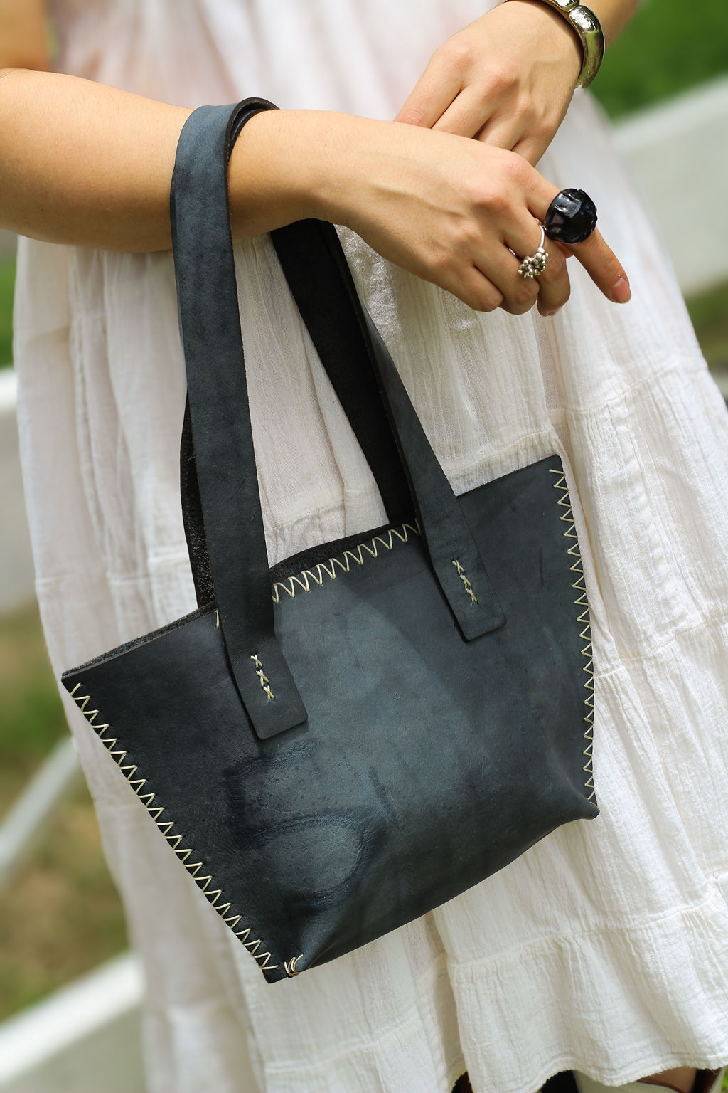 Mini tote azul noche